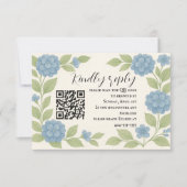 Budget Blue Hydrangea QR Code RSVP Karte (Vorderseite)