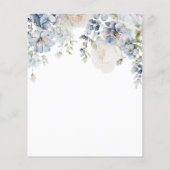 BUDGET Blue Hydrangea & Rose Taufe Einladung (Rückseite)