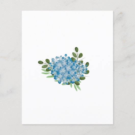 Budget Blue Hydrangeas Baby Dusche Einladung (Rückseite)