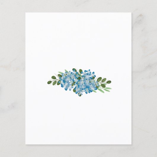 Budget Blue Hydrangeas Bridal Dusche Einladung (Rückseite)