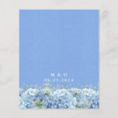 Budget Blue Hydrangeas Floral Wedding Einladung (Rückseite)