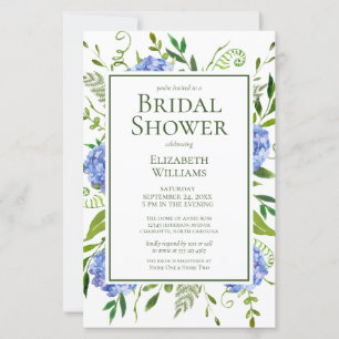 Budget Blue Hydrangeas Watercolor Brautparty