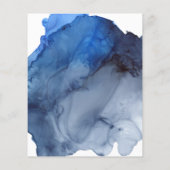 Budget Blue Indigo Abstrakt Watercolor Wedding (Rückseite)