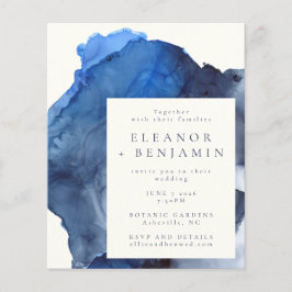 Budget Blue Indigo Abstrakt Watercolor Wedding