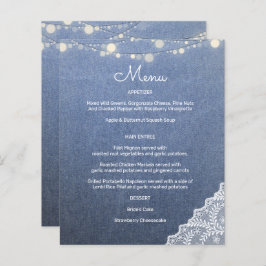 Budget Blue Jeans, String Lights & Lace Menu