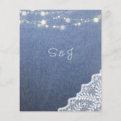 Budget Blue Jeans, String Lights & Lace Menu Flyer (Hinten)