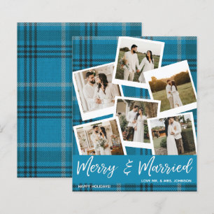 Budget Blue Kariert Multi Foto Verheiratet & Merry