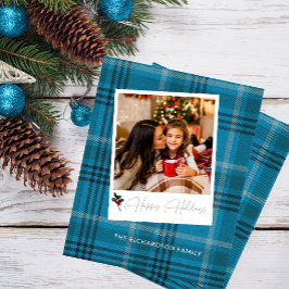 Budget Blue Kariert Sofort Foto Happy Holidays