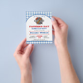 BUDGET Blue Kariert Vatertag GRILLEN Party laden Flyer (Gruppe)