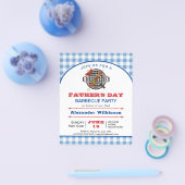 BUDGET Blue Kariert Vatertag GRILLEN Party laden Flyer (Einzeln)