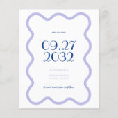 BUDGET Blue Lavender Wave Scallop Border Wedding (Vorderseite)