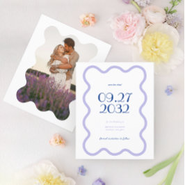 BUDGET Blue Lavender Wave Scallop Foto Hochzeit