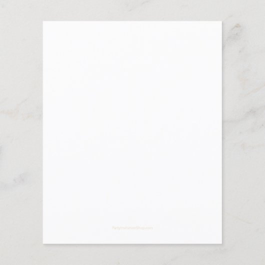 Budget Blue Marble Wedding Menu Flyer (Hinten)