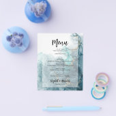Budget Blue Marble Wedding Menu Flyer (Einzeln)