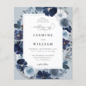 Budget Blue & Navy Floral on Dusty Blue Wedding (Vorderseite)
