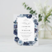 Budget Blue & Navy Floral on Light Blue Wedding (Stehend Vorderseite)