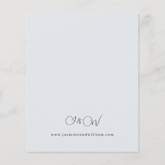 Budget Blue & Navy Floral on Light Blue Wedding (Rückseite)