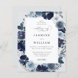 Budget Blue & Navy Floral on Light Blue Wedding