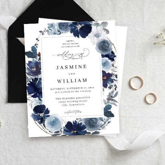 Budget Blue & Navy Floral Wedding