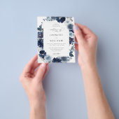 Budget Blue & Navy Floral Wedding Flyer (Gruppe)