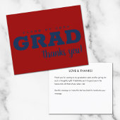 Budget Blue on Dark Red Grad Vielen Dank