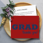 Budget Blue on Dark Red Grad Vielen Dank