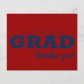 Budget Blue on Dark Red Grad Vielen Dank (Vorderseite)