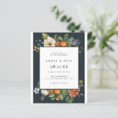 Budget Blue Orange Summer Botanical Boho Wedding (Stehend Vorderseite)
