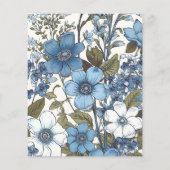 Budget Blue Periwinkle Wildblumen Hochzeit (Rückseite)
