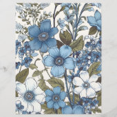 Budget Blue Periwinkle Wildblumen Hochzeit Flyer (Hinten)