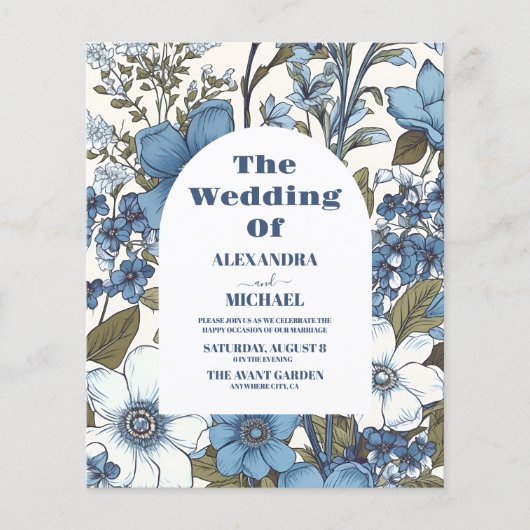 Budget Blue Periwinkle Wildflowers Wedding (Vorderseite)