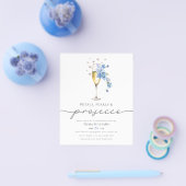 BUDGET Blue Petals Pearls & Prosecco Brautparty Flyer (Einzeln)