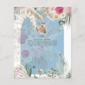 BUDGET Blue Pink Pampas Grass Tee Party Dusche Flyer (Hinten)