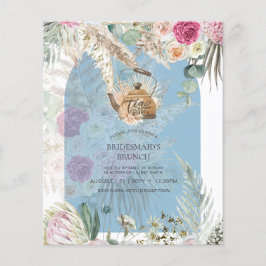BUDGET Blue Pink Pampas Grass Tee Party Dusche Flyer