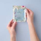 BUDGET Blue Pink Pampas Grass Wedding Flyer (Gruppe)