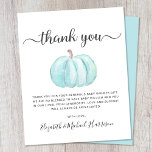 Budget Blue Pumpkin Baby Boy Dusche Danke Karte<br><div class="desc">Vielen Dank,  dass Ihr Baby die Gäste mit dieser preiswerten niedlichen Dankeschön-Karte mit "danke" in einem stilvollen grauen Drehbuch mit Wimpern und einer blauen Wasserfarbe Kürbis duscht. Unterhalb können Sie einfach Ihre Danksagung personalisieren oder für eine handgeschriebene Notiz leer verlassen werden.</div>