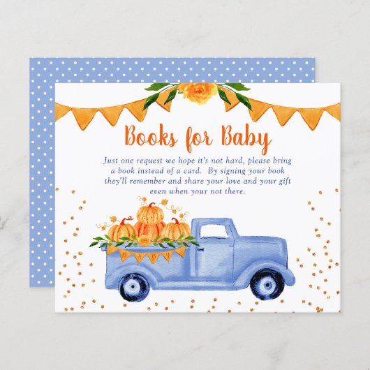 Budget Blue Pumpkin Truck Books for Baby Card (Vorne/Hinten)