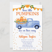 Budget Blue Pumpkin Truck Triplets Baby Dusche (Vorderseite)