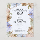 Budget Blue Pumpkins Boy Birthday Einladungen (Vorderseite)