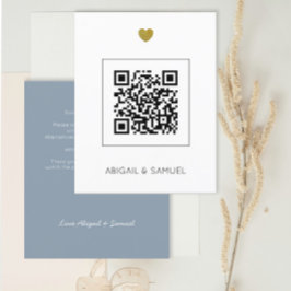 Budget Blue QR Code Alles in einer Hochzeitseinlad