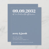 Budget Blue QR Code Hochzeit Einladung (Vorne/Hinten)