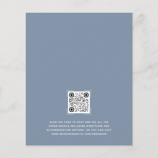 Budget Blue QR Code Hochzeit Einladung (Rückseite)