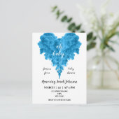 Budget Blue Rrauchkrautdusche Einladungspostkarte (Stehend Vorderseite)