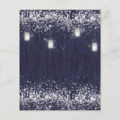 BUDGET Blue Rustic Mason Jar Wedding Einladung (Rückseite)