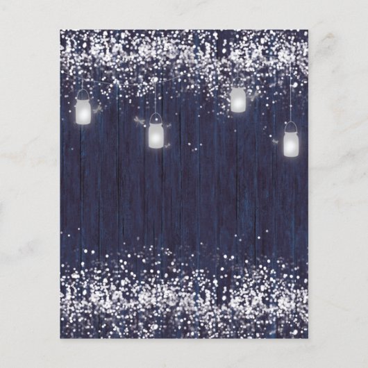 BUDGET Blue Rustic Mason Jar Wedding Einladung (Rückseite)