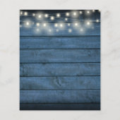 Budget Blue Rustic Wood String Light Wedding (Rückseite)