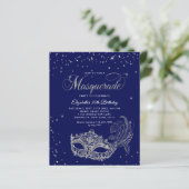 BUDGET Blue Silver Glitzer Masquerade Geburtstag (Stehend Vorderseite)