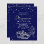 BUDGET Blue Silver Glitzer Masquerade Sweet 16 (Vorne/Hinten)