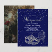 BUDGET Blue Silver Photo Masquerade Birthday (Vorne/Hinten)