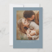 Budget Blue Simple Calligraphy Script Foto Save The Date (Rückseite)